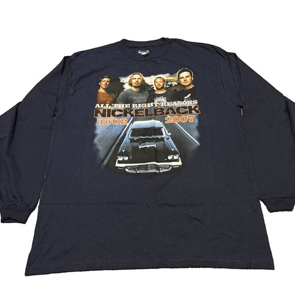 Nickelback 2007 Tour Black Long Sleeve Shirt With Front And Back Hit - Medium - Picture 1 of 10